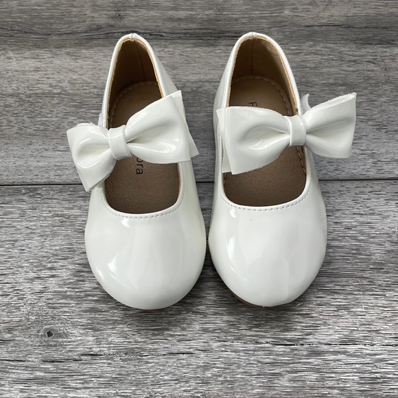 Felix and Flora Shoes Felix And Flora Patent White Ballet Flats